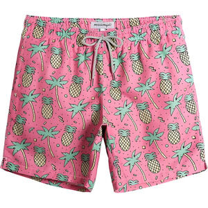 Maamgic Mens Swim Trunks Pink Pineapple Palm XL